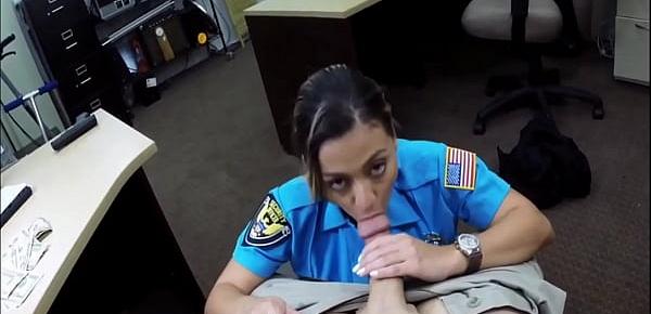  Policewoman sucks off her colleague in the office